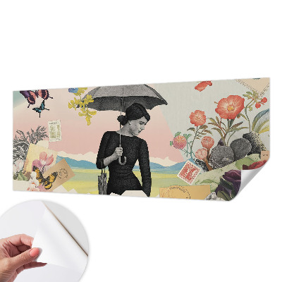 Papel mural texturado decorativo Collage romántico