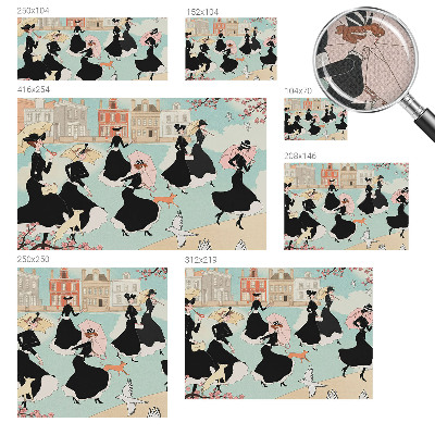 Fotomural decorativo para cabecero de cama Mujeres caminando