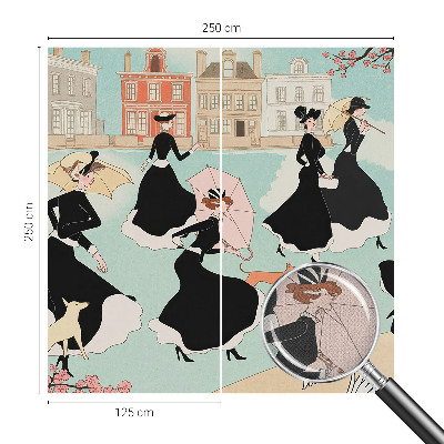 Fotomural decorativo para cabecero de cama Mujeres caminando