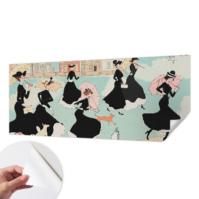 Fotomural decorativo para cabecero de cama Mujeres caminando