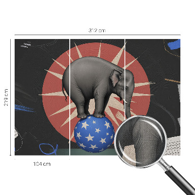Fotomural decorativo para cabecero de cama Elefante de circo
