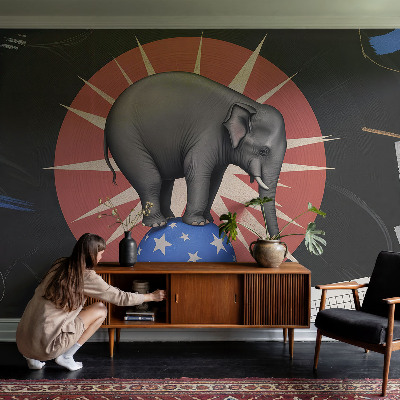 Fotomural decorativo para cabecero de cama Elefante de circo