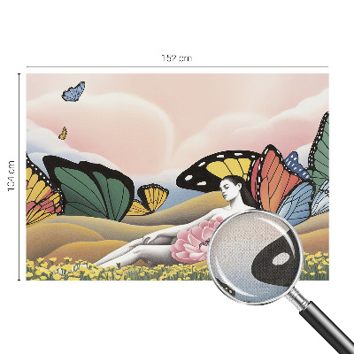Papel mural con patrón decorativo pradera de mariposas