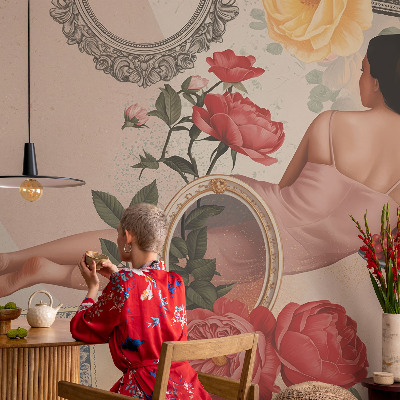 Mural de pared con estampado hermoso Elegancia floral