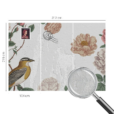 Fotomural decorativo para cabecero de cama Flores antiguas
