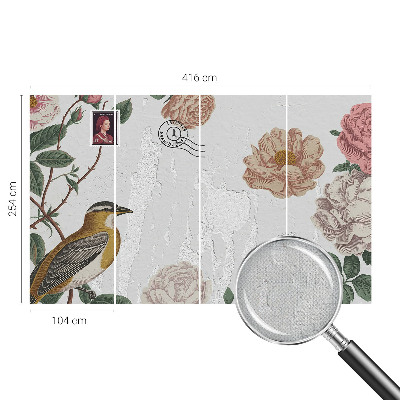 Fotomural decorativo para cabecero de cama Flores antiguas