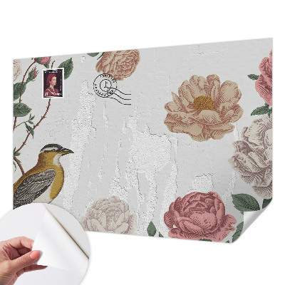Fotomural decorativo para cabecero de cama Flores antiguas