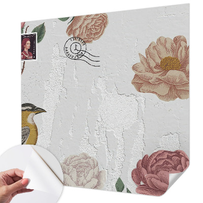 Fotomural decorativo para cabecero de cama Flores antiguas