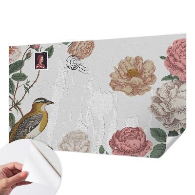 Fotomural decorativo para cabecero de cama Flores antiguas