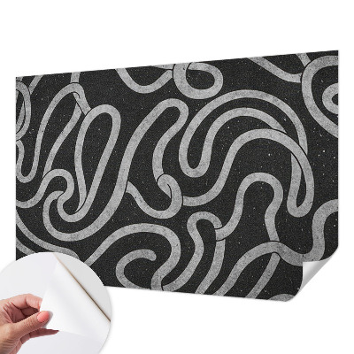Papel mural texturado decorativo con motivos de formas retorcidas