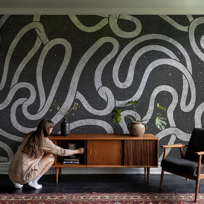Papel mural texturado decorativo Formas retorcidas