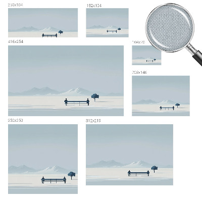Fotomural decorativo para cabecero de cama Paisaje minimalista