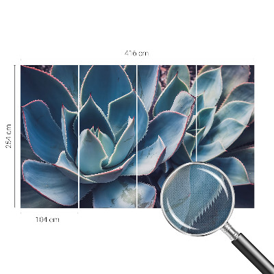 Papel mural con patrón decorativo Aloe verde