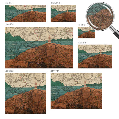 Papel mural texturado decorativo Mapa histórico