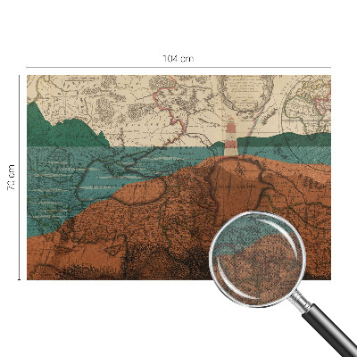 Papel mural texturado decorativo Mapa histórico