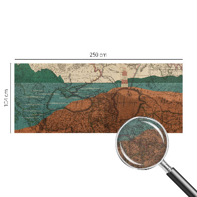 Papel mural texturado decorativo Mapa histórico