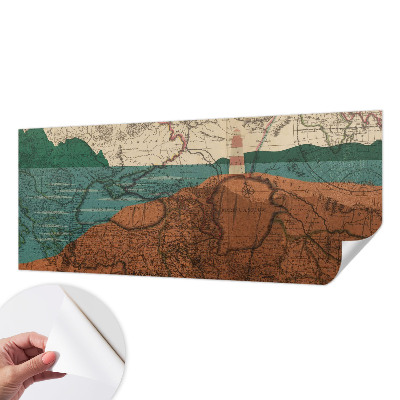 Papel mural texturado decorativo Mapa histórico