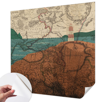 Papel mural texturado decorativo Mapa histórico