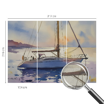 Mural de pared con estampado hermoso con diseño de velero hacia el oeste