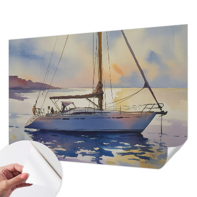 Mural de pared con estampado hermoso con diseño de velero hacia el oeste