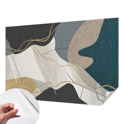 Papel mural texturado decorativo con motivos de formas abstractas
