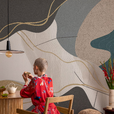 Papel mural texturado decorativo Formas abstractas