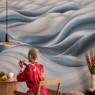 Papel mural con patrón decorativo Ondas suaves
