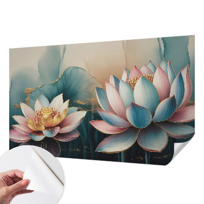 Mural de pared con estampado hermoso con el diseño «Lotos de la Armonía»