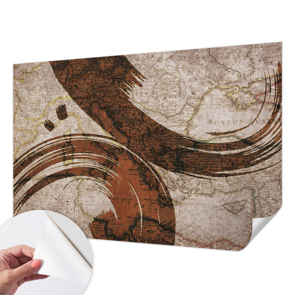 Papel mural con patrón decorativo Mapa artístico