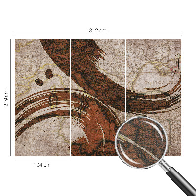 Papel mural con patrón decorativo Mapa artístico