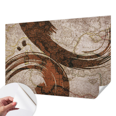 Papel mural con patrón decorativo Mapa artístico