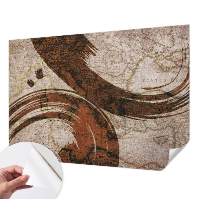 Papel mural con patrón decorativo Mapa artístico