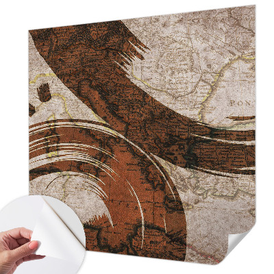 Papel mural con patrón decorativo Mapa artístico