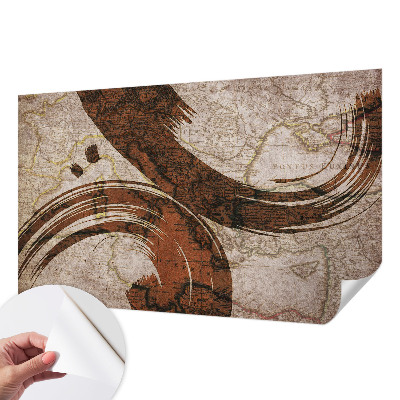 Papel mural con patrón decorativo Mapa artístico