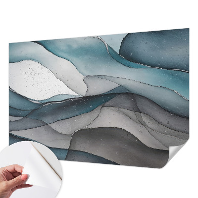 Mural de pared con estampado hermoso con olas coloridas