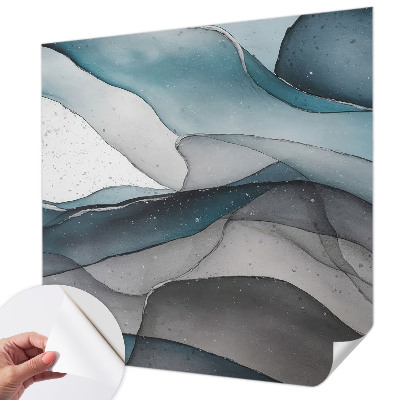 Mural de pared con estampado hermoso olas coloridas