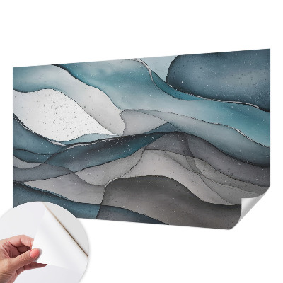 Mural de pared con estampado hermoso con olas coloridas