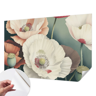 Papel mural texturado decorativo con diseño de flores elegantes