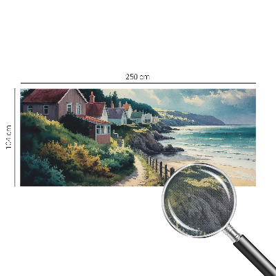 Mural de pared con estampado hermoso casas en acantilados