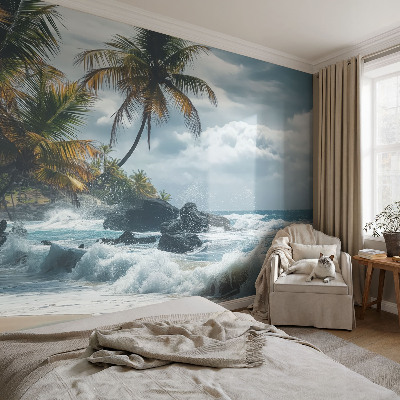Papel mural texturado decorativo Playa exótica