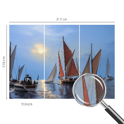 Mural de pared con estampado hermoso Aventura en velero