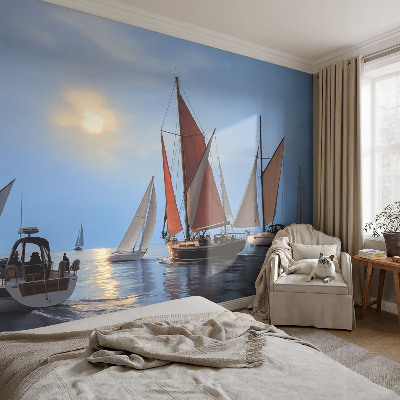 Mural de pared con estampado hermoso Aventura en velero