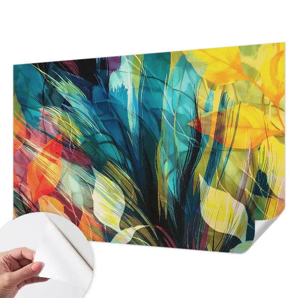 Papel mural con patrón decorativo con un motivo de hojas abstractas