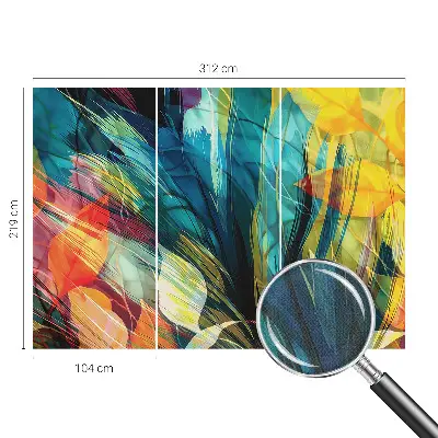 Papel mural con patrón decorativo con un motivo de hojas abstractas