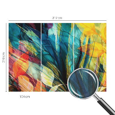 Papel mural con patrón decorativo Hojas abstractas