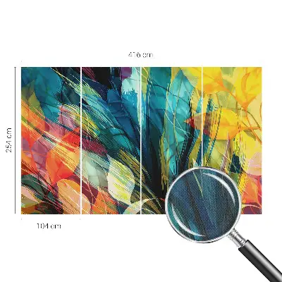 Papel mural con patrón decorativo con un motivo de hojas abstractas