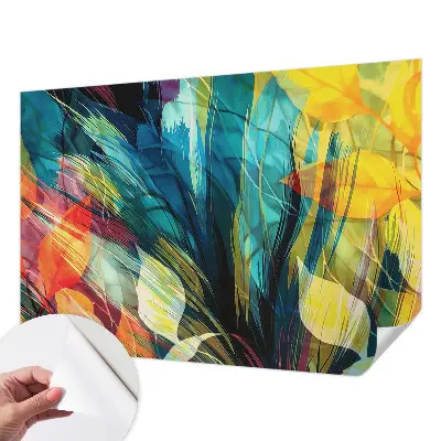 Papel mural con patrón decorativo con un motivo de hojas abstractas