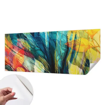 Papel mural con patrón decorativo con un motivo de hojas abstractas