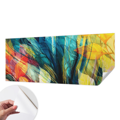 Papel mural con patrón decorativo Hojas abstractas