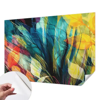 Papel mural con patrón decorativo con un motivo de hojas abstractas